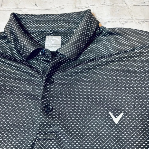 Callaway Mens XL Chevron Print Polo Shirt Opti Dri Golf Swing Tech Performance - Picture 7 of 11